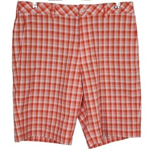 Walter Hagen Orange and White Checkered Men's Shorts. 32
